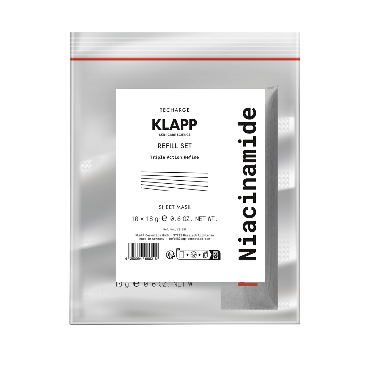 NIACINAMIDE TRIPLE ACTION REFINE Refill Set für Tray Kabinen Produkt