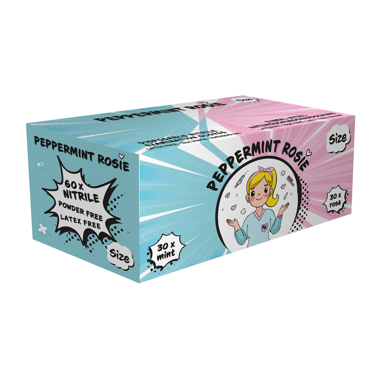 Pepermint Rosie STYLE Gants en nitrile non poudré