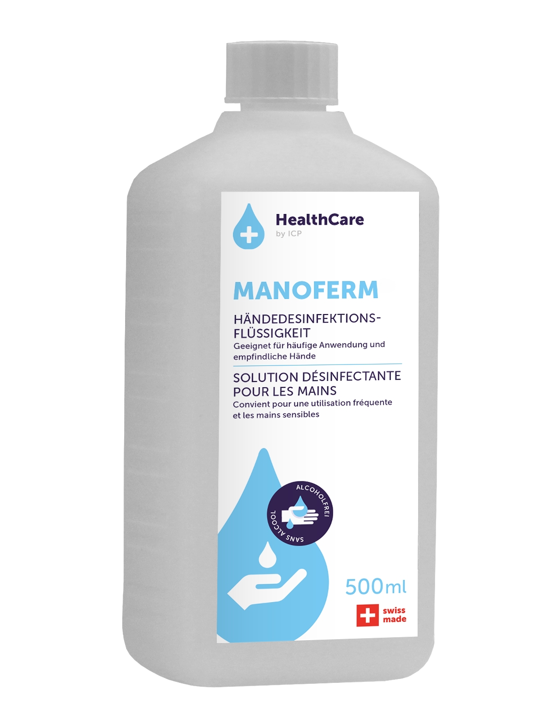 IC Products Manoferm Bouteille de désinfectant sans alcool pour distributeur mural