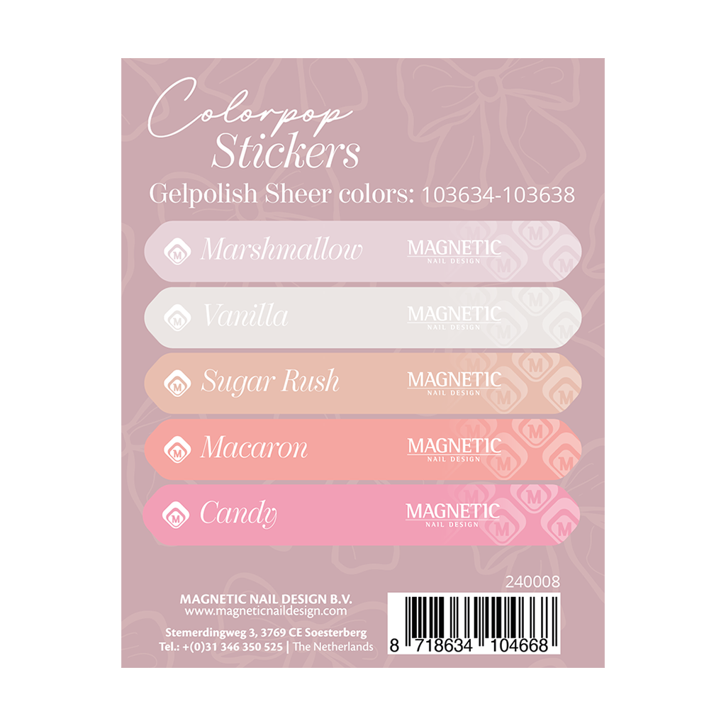 Colorpop Stickerbogen für Sheer Gelpolish