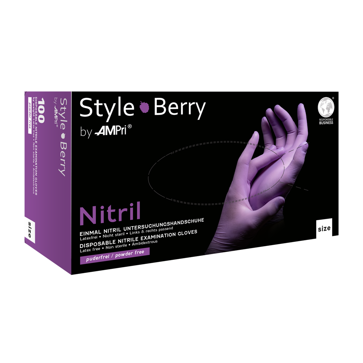 Style Handschuhe Nitril puderfrei Berry