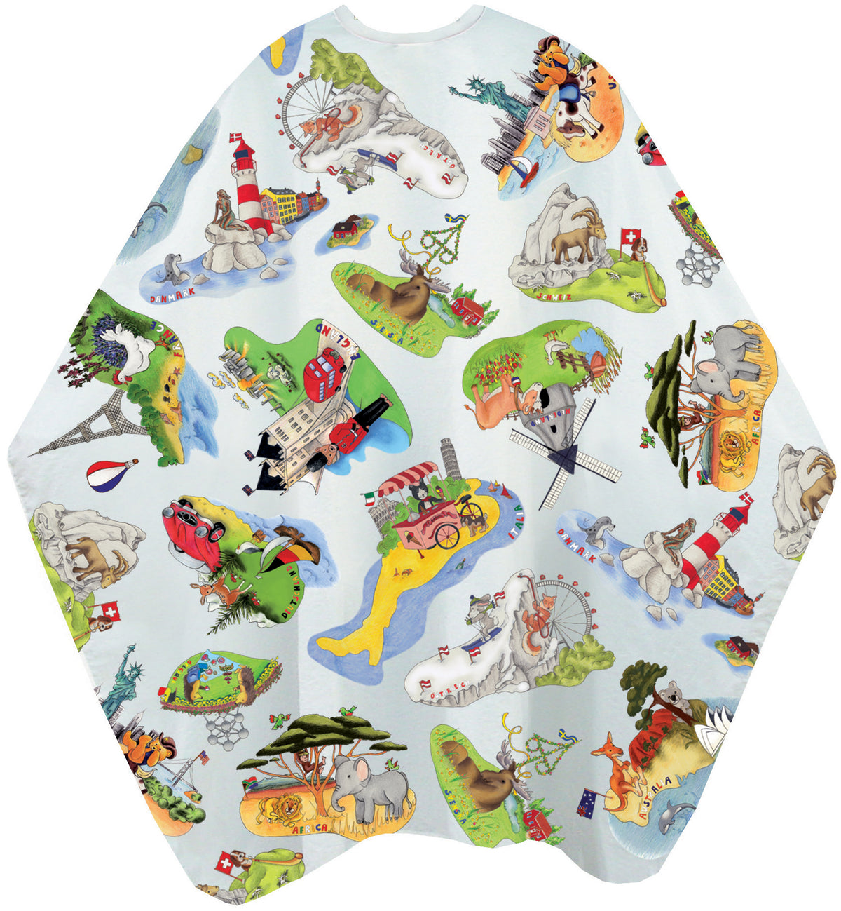 Kids World Cape de coupe de coiffure pour enfants avec fermeture à crochet