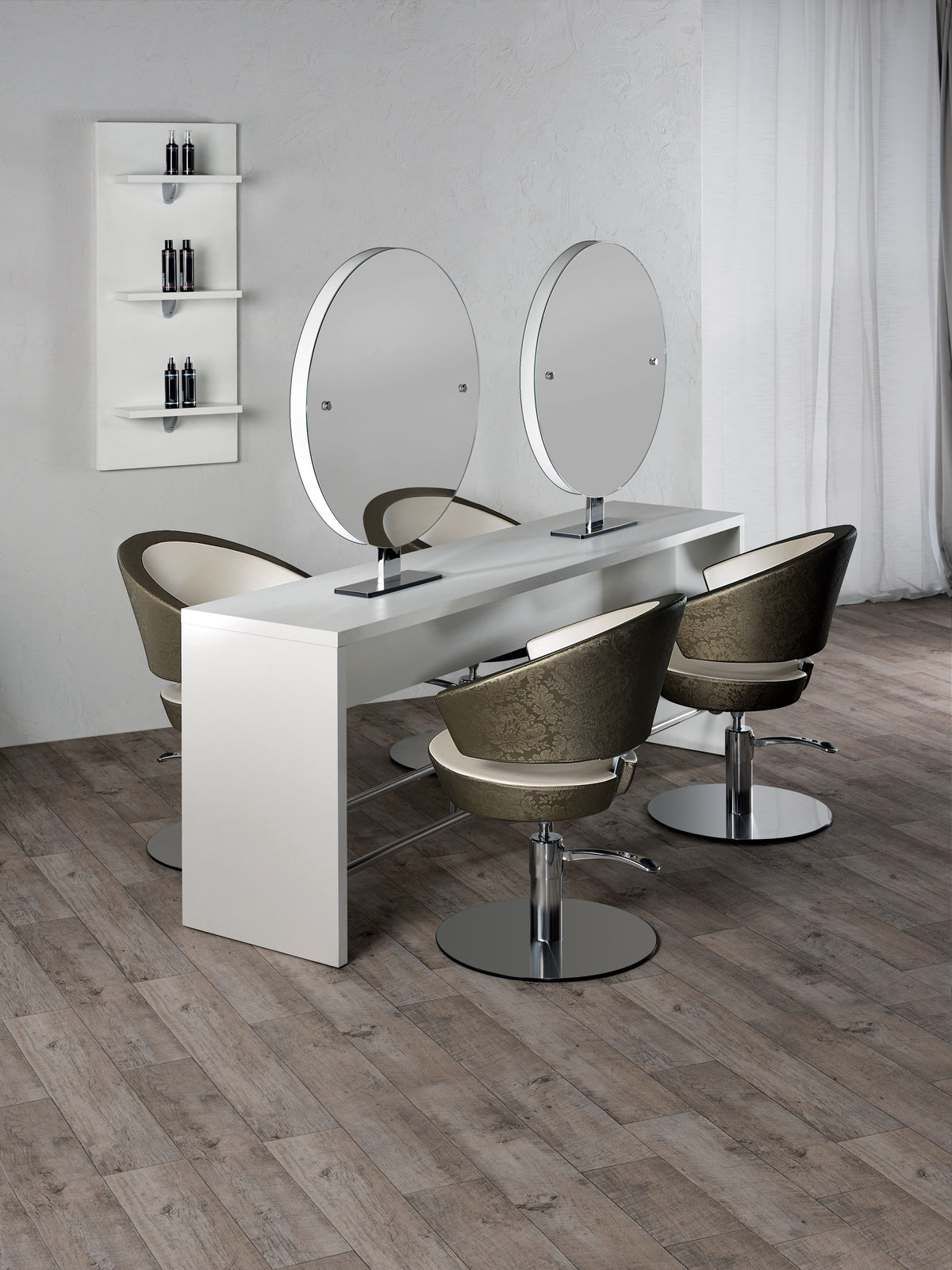 Salon Ambience Poste de coiffage Brooklyn - ilot 4 pl., rond