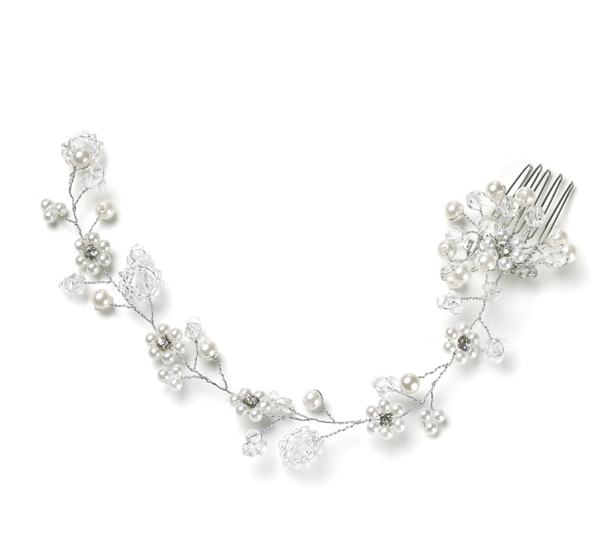 Celebride Haarkamm mit Perlen und Strass und zarter, formbarer Drahtdeko