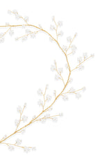 Celebride Décoration en fil de fer doré clair avec petites fleurs en perles