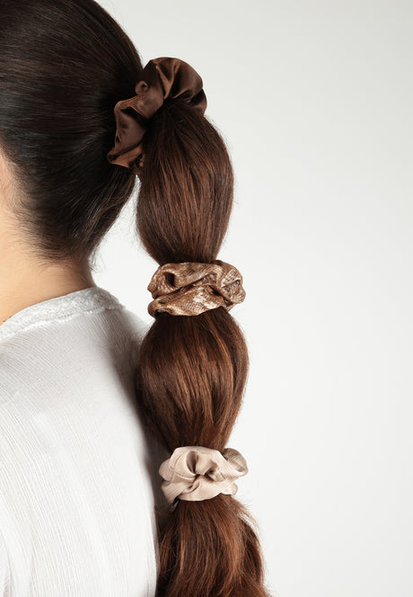 Trisa Fashion Scrunchies Satin Schlangenoptik