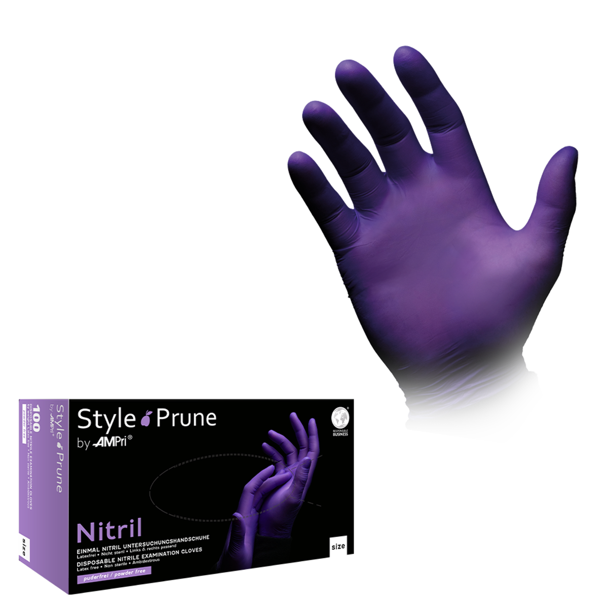 Style Handschuhe Nitril puderfrei Prune