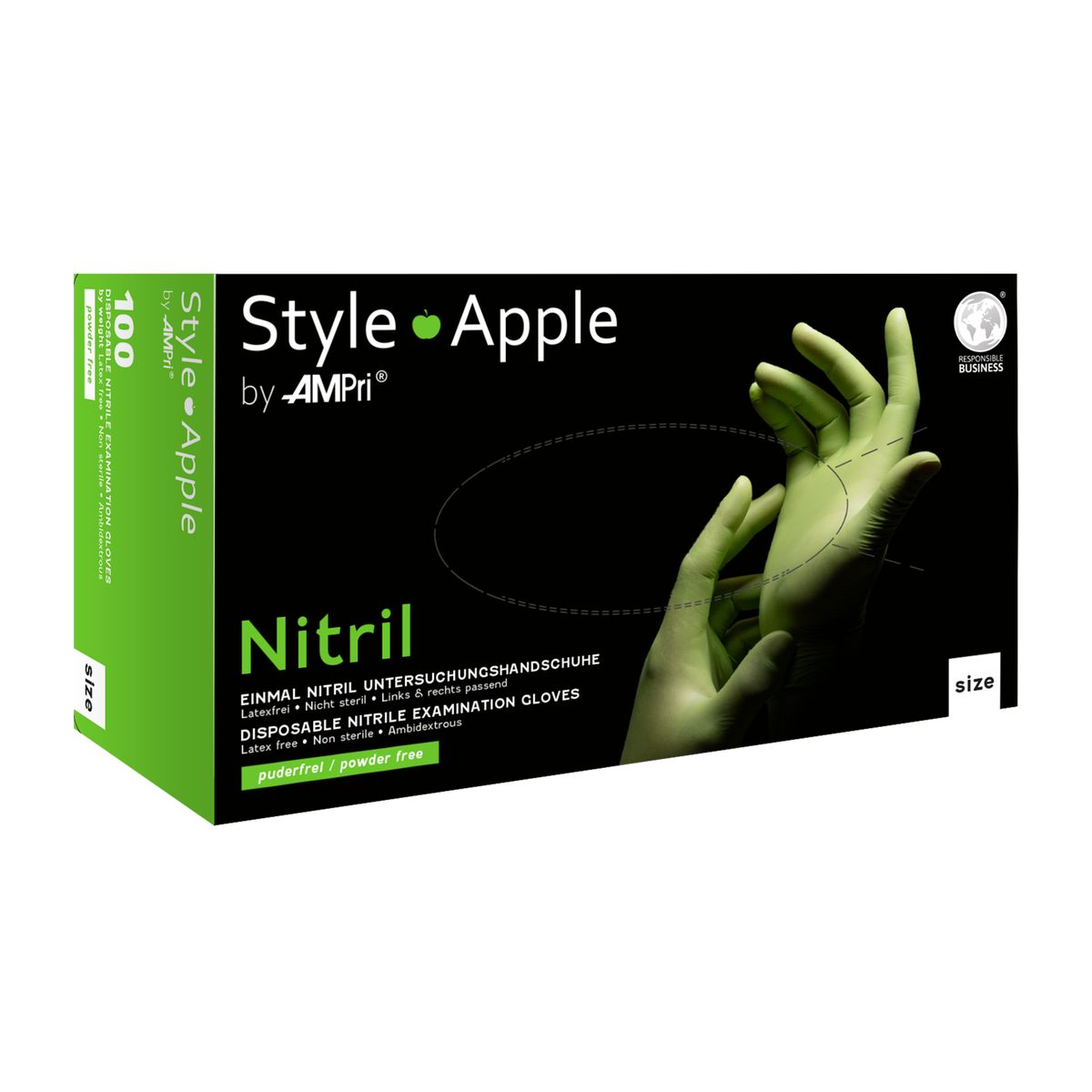 Style Handschuhe Nitril puderfrei Apfelgrün