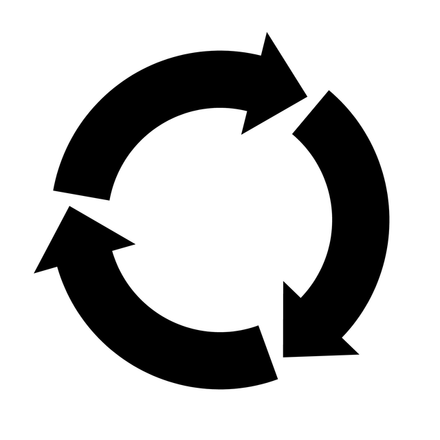 Drei Pfeile als Recycling Logo